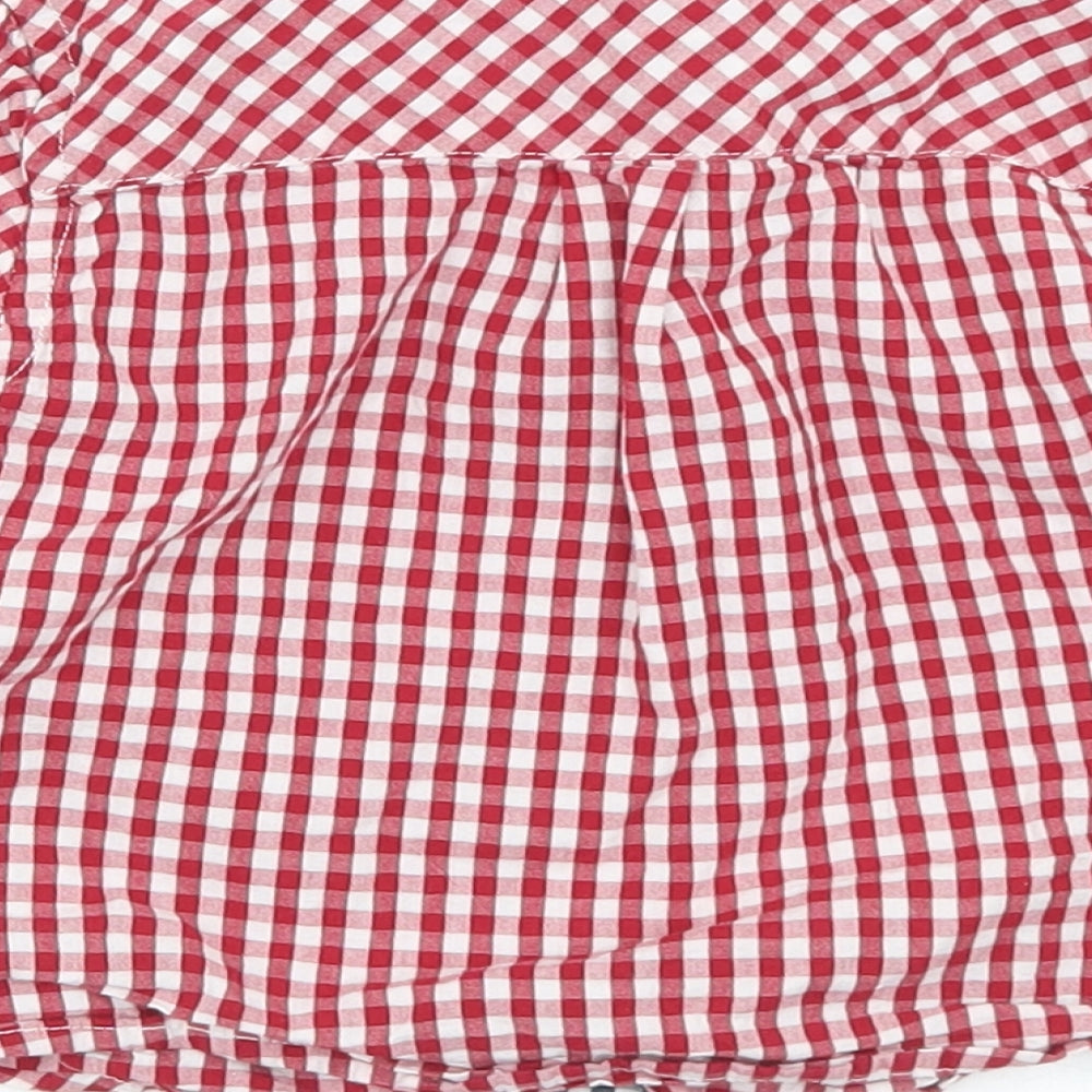 Ben Sherman Boys Red Check Cotton Basic Button-Up Size 6-9 Months Collared Button