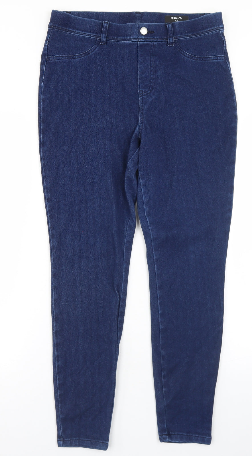 TU Womens Blue  Cotton Jegging Jeans Size 14 L26 in Regular