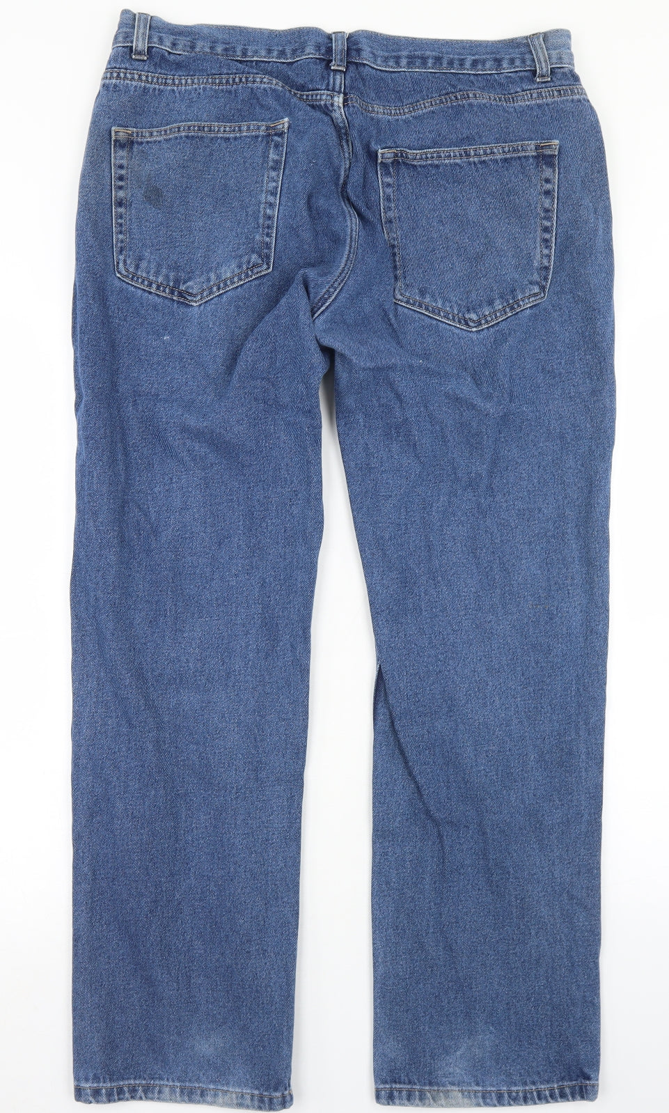 George Mens Blue  Cotton Straight Jeans Size 34 in L29 in Regular Button