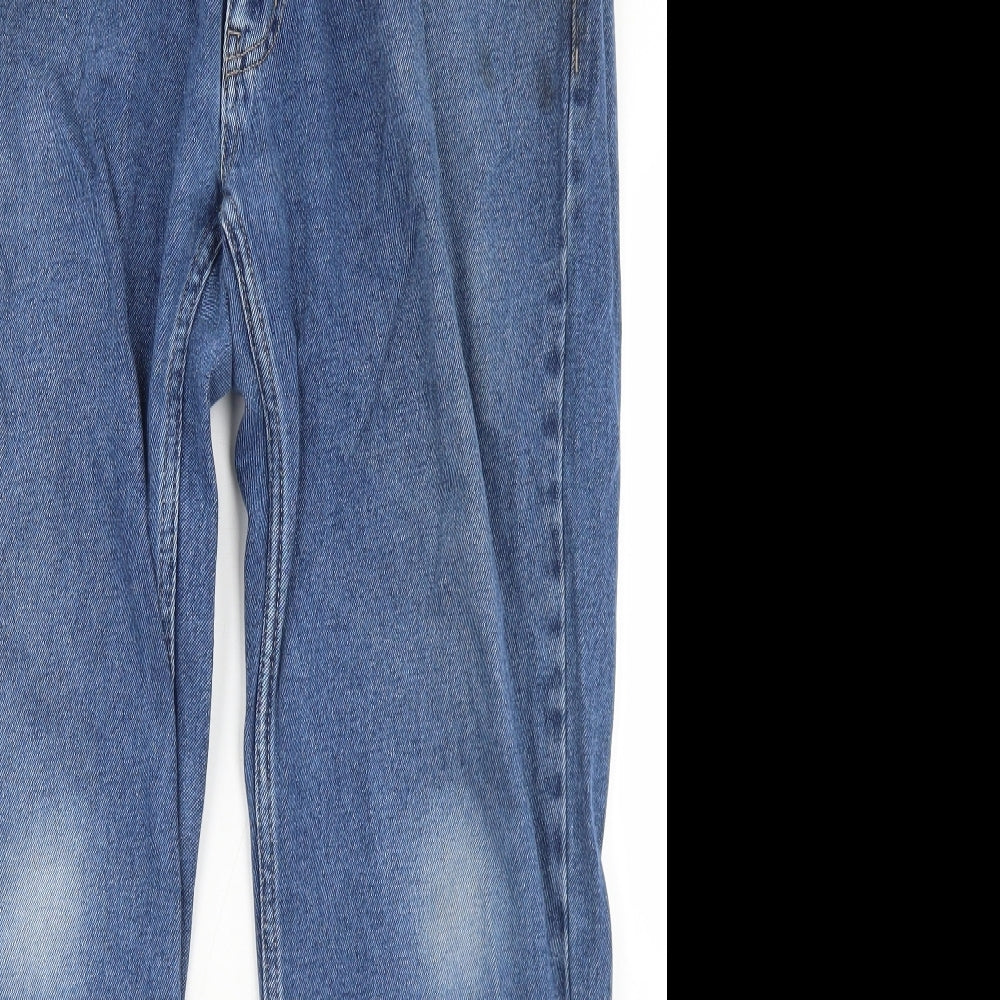 George Mens Blue  Cotton Straight Jeans Size 34 in L29 in Regular Button