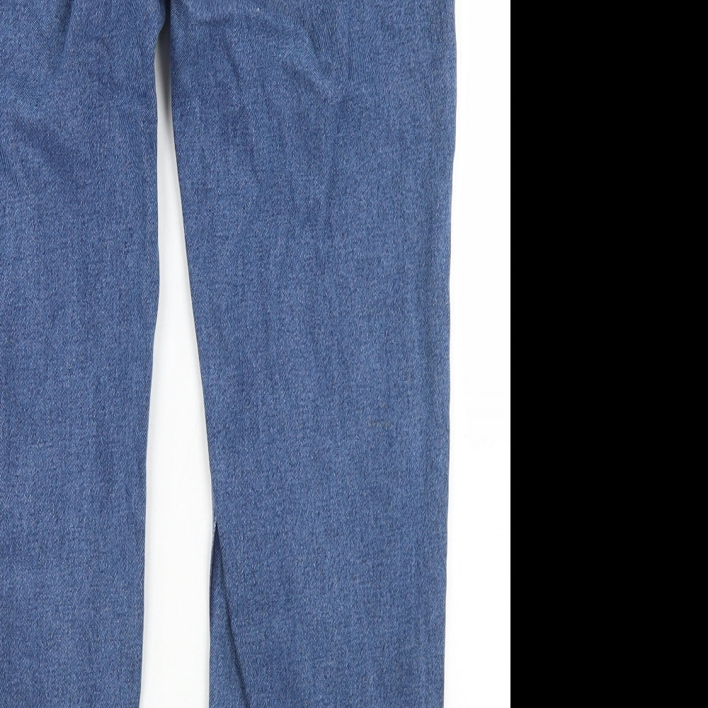 George Mens Blue  Cotton Straight Jeans Size 34 in L29 in Regular Button