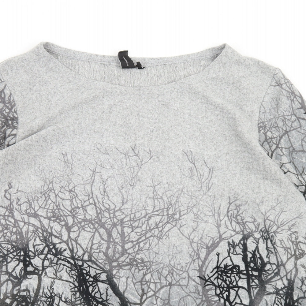 Izabel Womens Grey  Polyester Basic T-Shirt Size 12 Round Neck - Forest