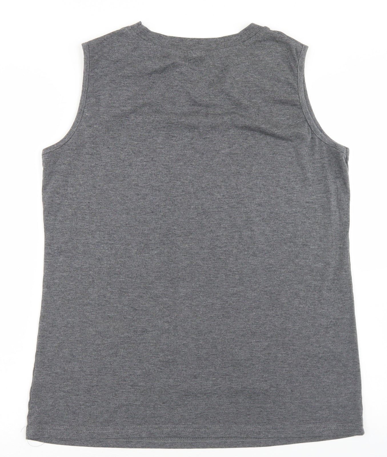 Preworn Womens Grey  Cotton Basic Tank Size L Crew Neck - Faith
