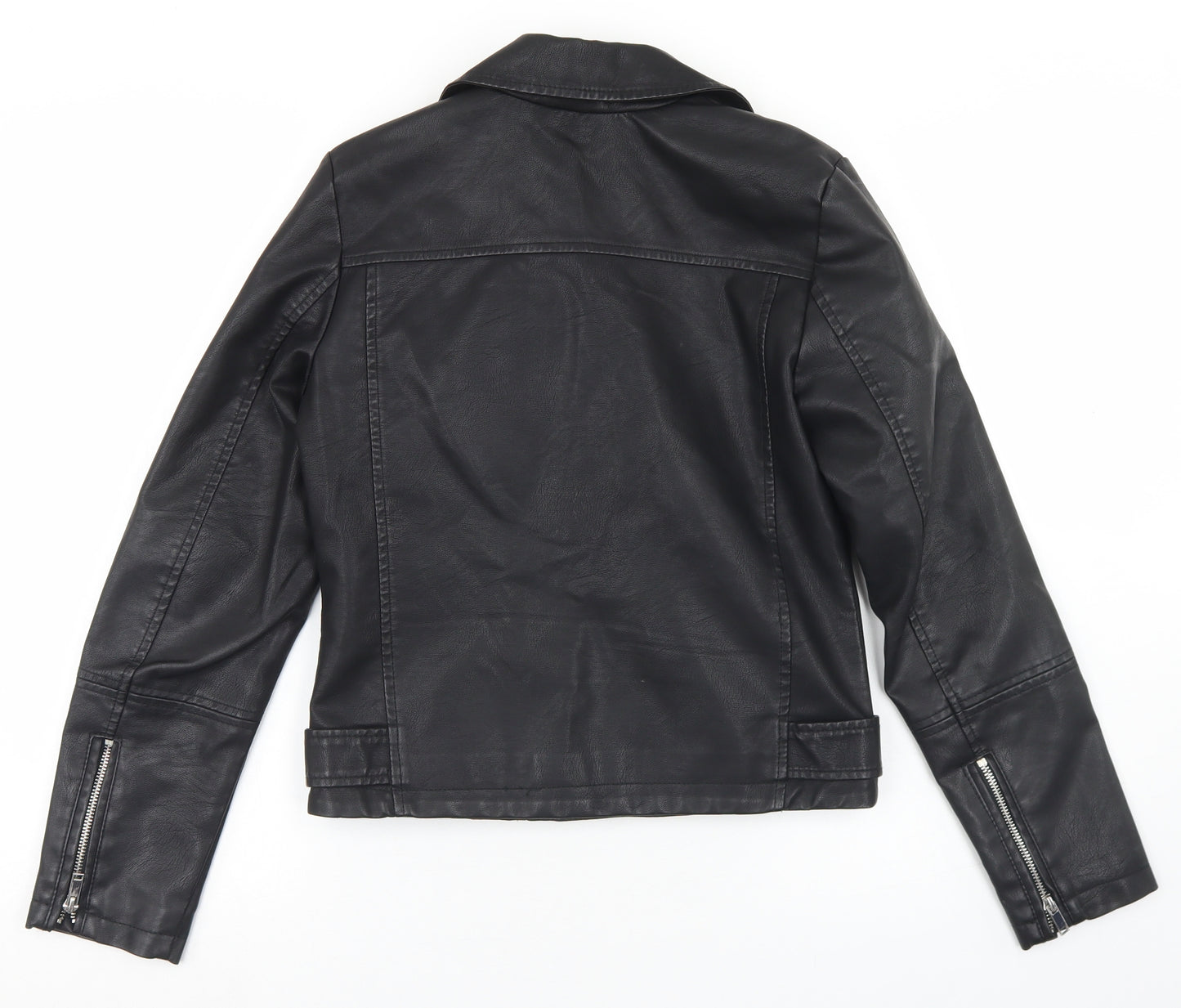 New Look Womens Black   Biker Jacket Size 6  Zip