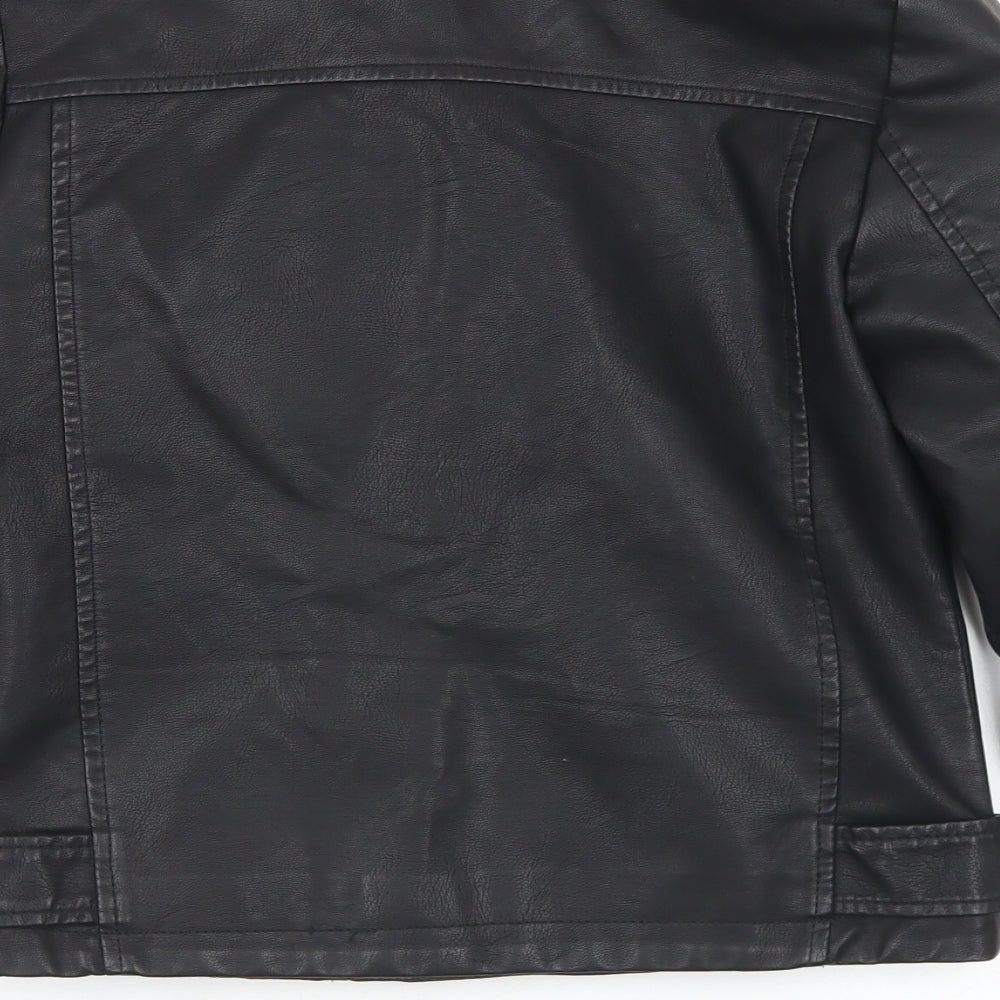 New Look Womens Black   Biker Jacket Size 6  Zip