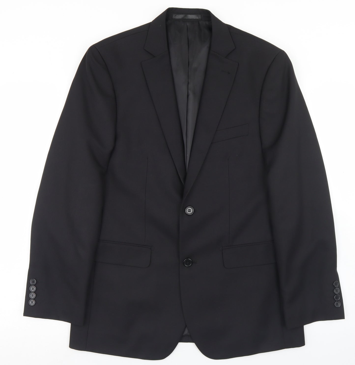 Cedar Wood State Mens Black  Polyester Jacket Blazer Size 38