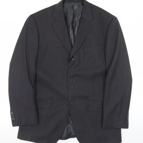 Burton Mens Grey Striped Wool Jacket Blazer Size 40