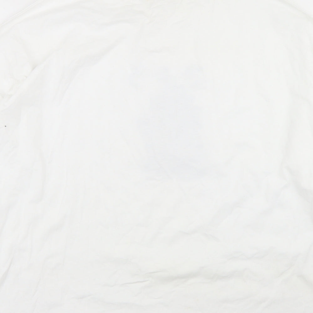 Zaful Mens White  Polyester  T-Shirt Size 2XL Crew Neck  - Dinosaur