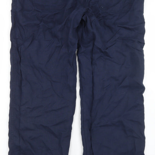 Atmosphere Womens Blue  Linen Trousers  Size 16 L28 in Regular Drawstring