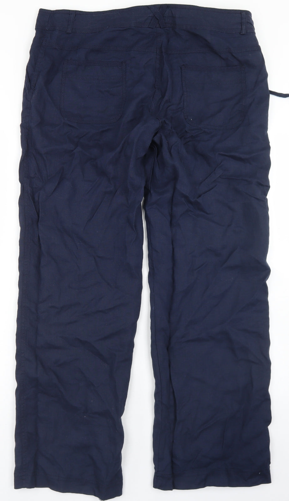 Atmosphere Womens Blue  Linen Trousers  Size 16 L28 in Regular Drawstring