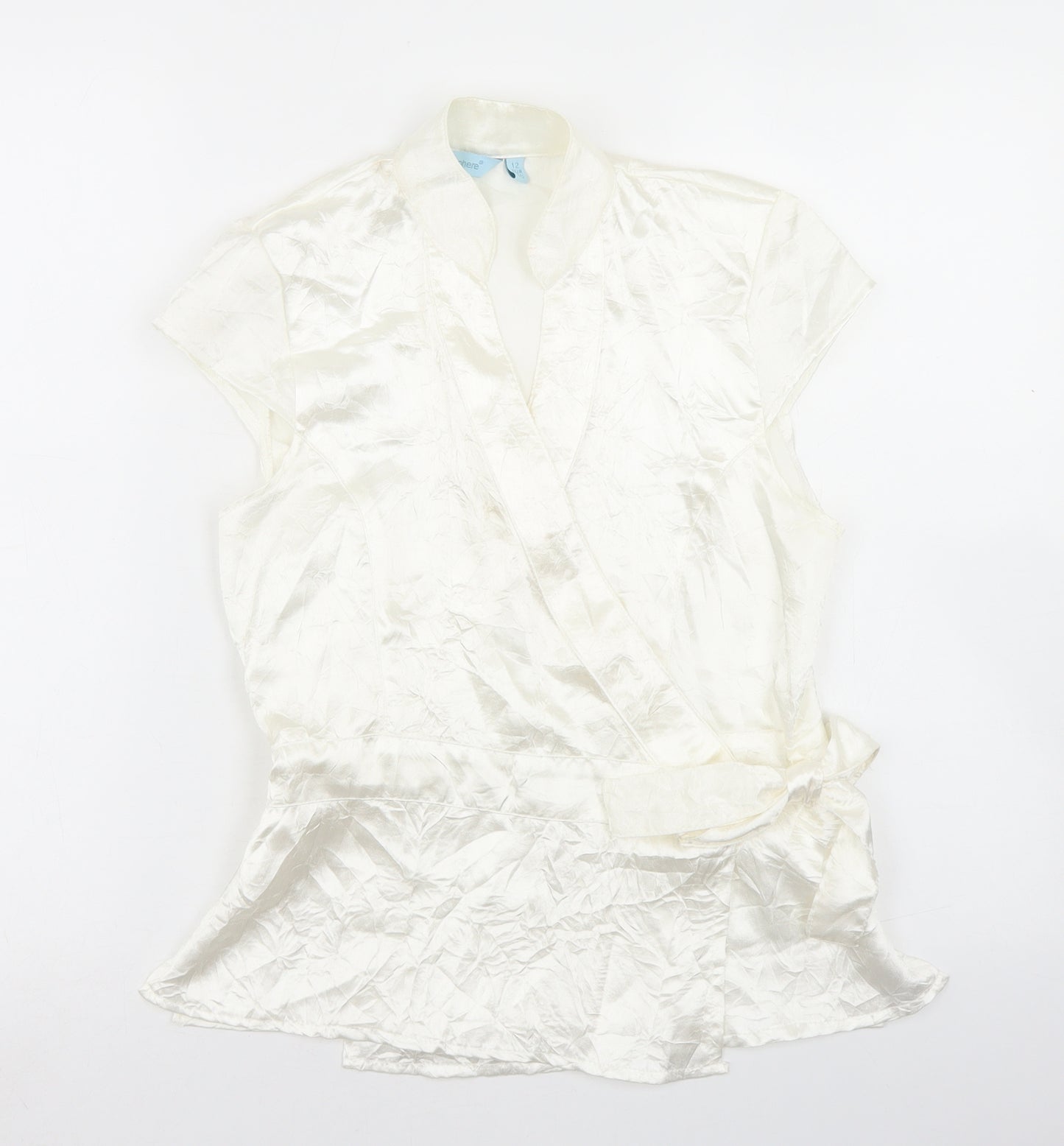 Atmosphere Womens Ivory  Polyester Wrap Blouse Size 12 V-Neck