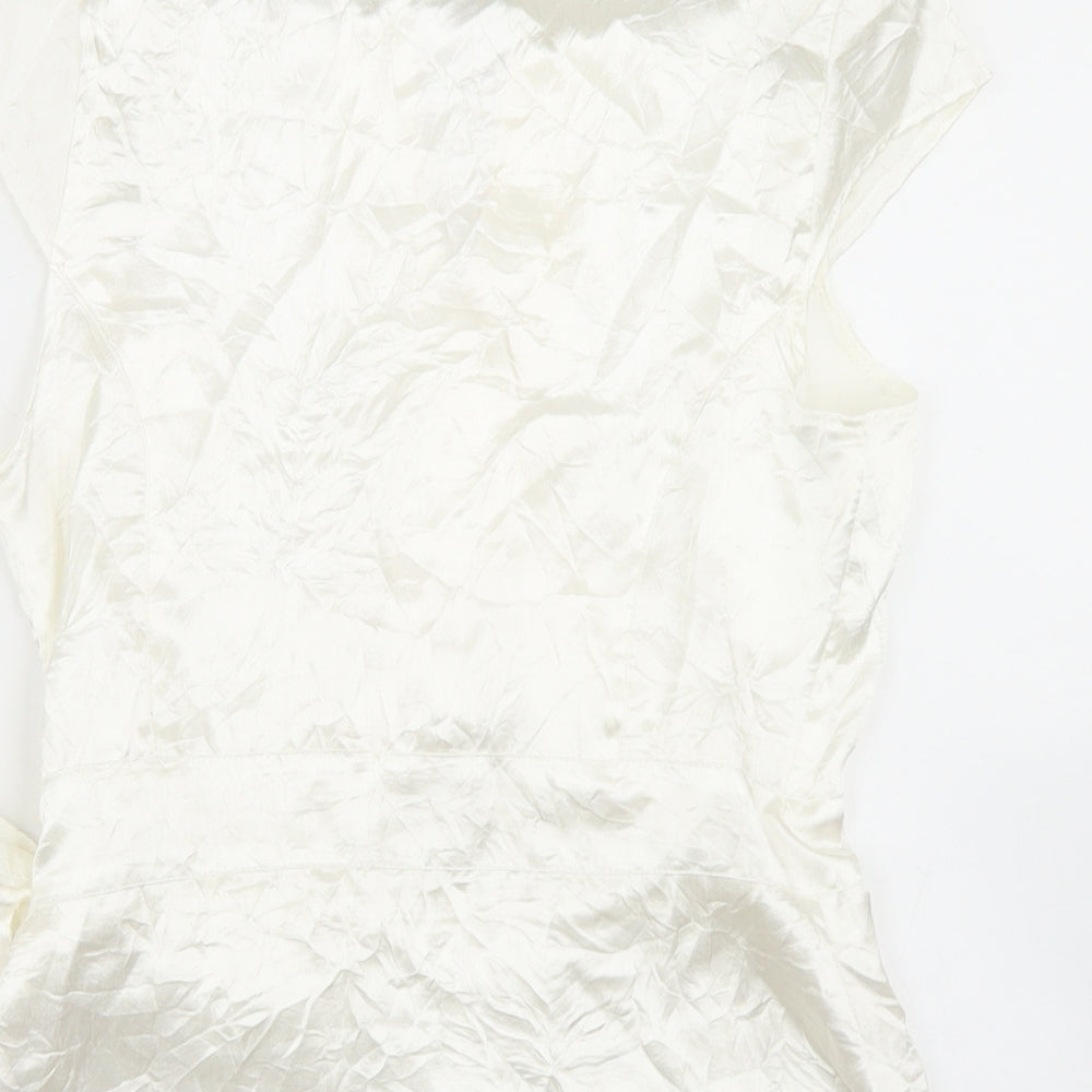 Atmosphere Womens Ivory  Polyester Wrap Blouse Size 12 V-Neck