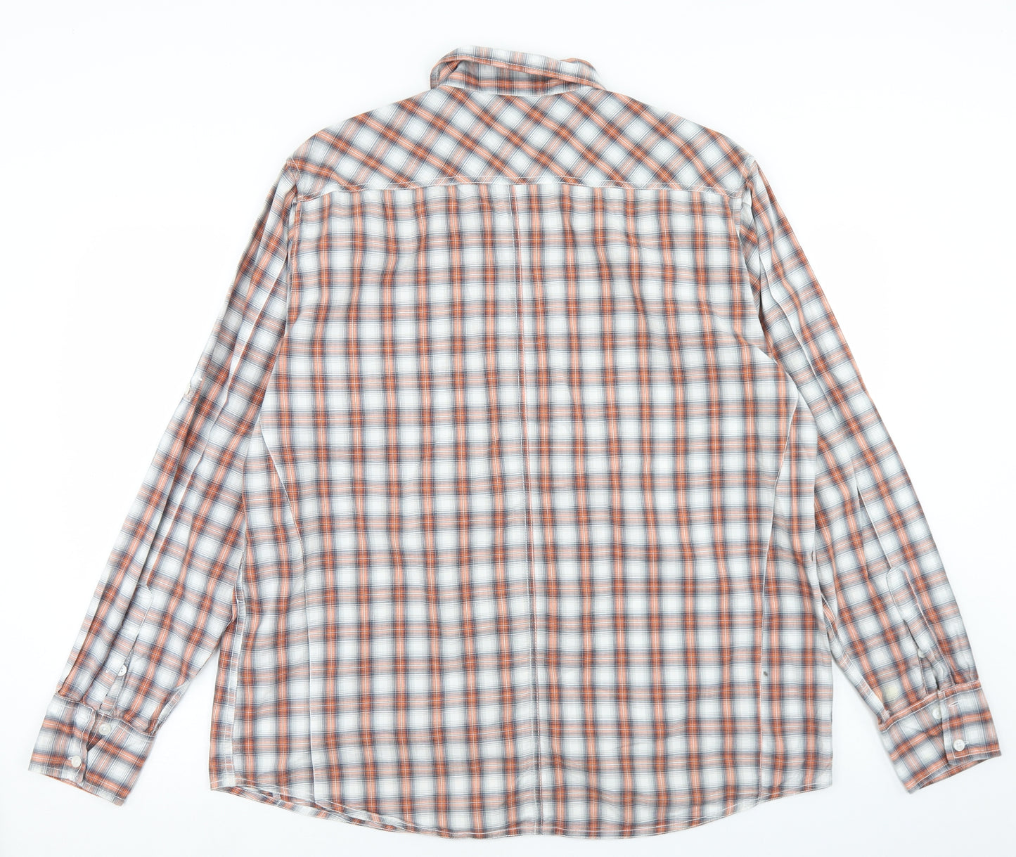 Hoi Polloi Mens Multicoloured Plaid Cotton  Button-Up Size XL Collared Button