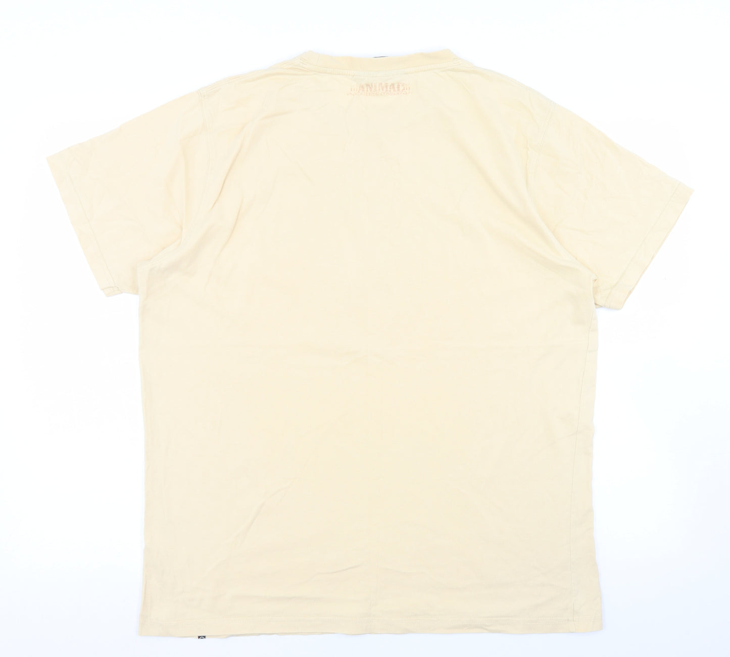 Animal Mens Beige  Cotton  T-Shirt Size L Crew Neck  - VW camper