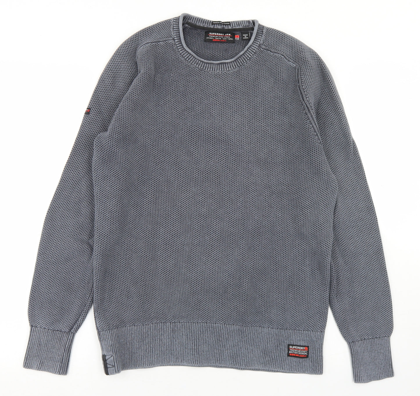 Superdry Mens Grey  Cotton Pullover Sweatshirt Size XL