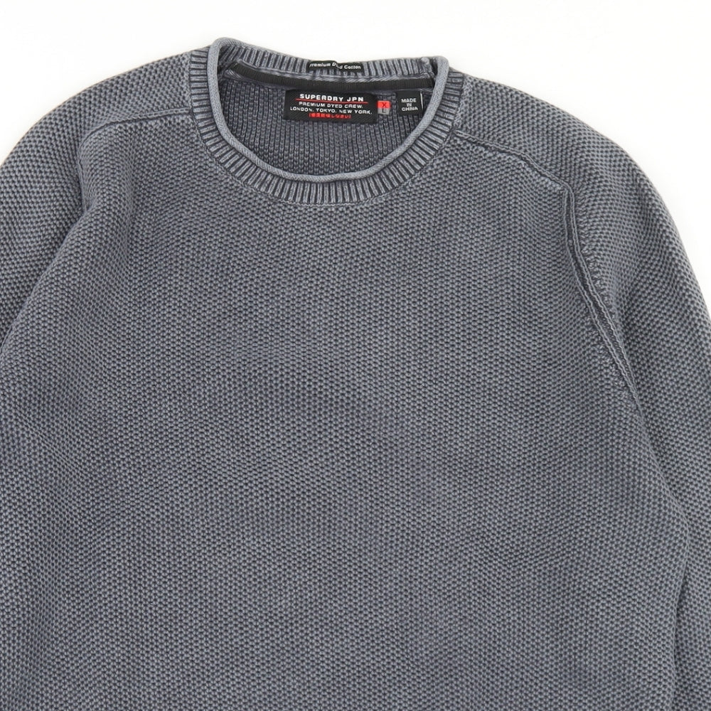 Superdry Mens Grey  Cotton Pullover Sweatshirt Size XL