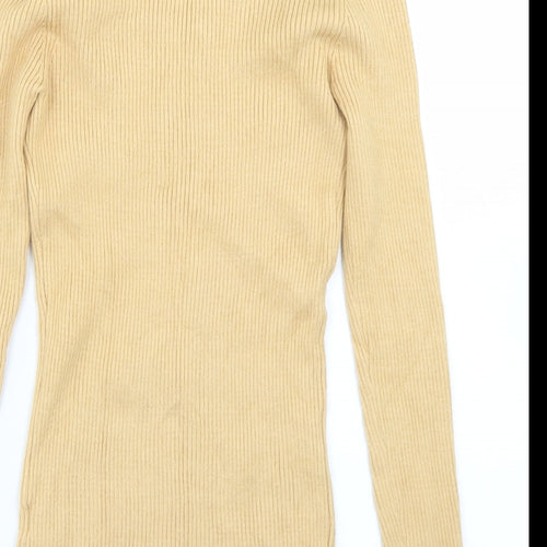 Primark Womens Yellow V-Neck  Viscose Pullover Jumper Size 10