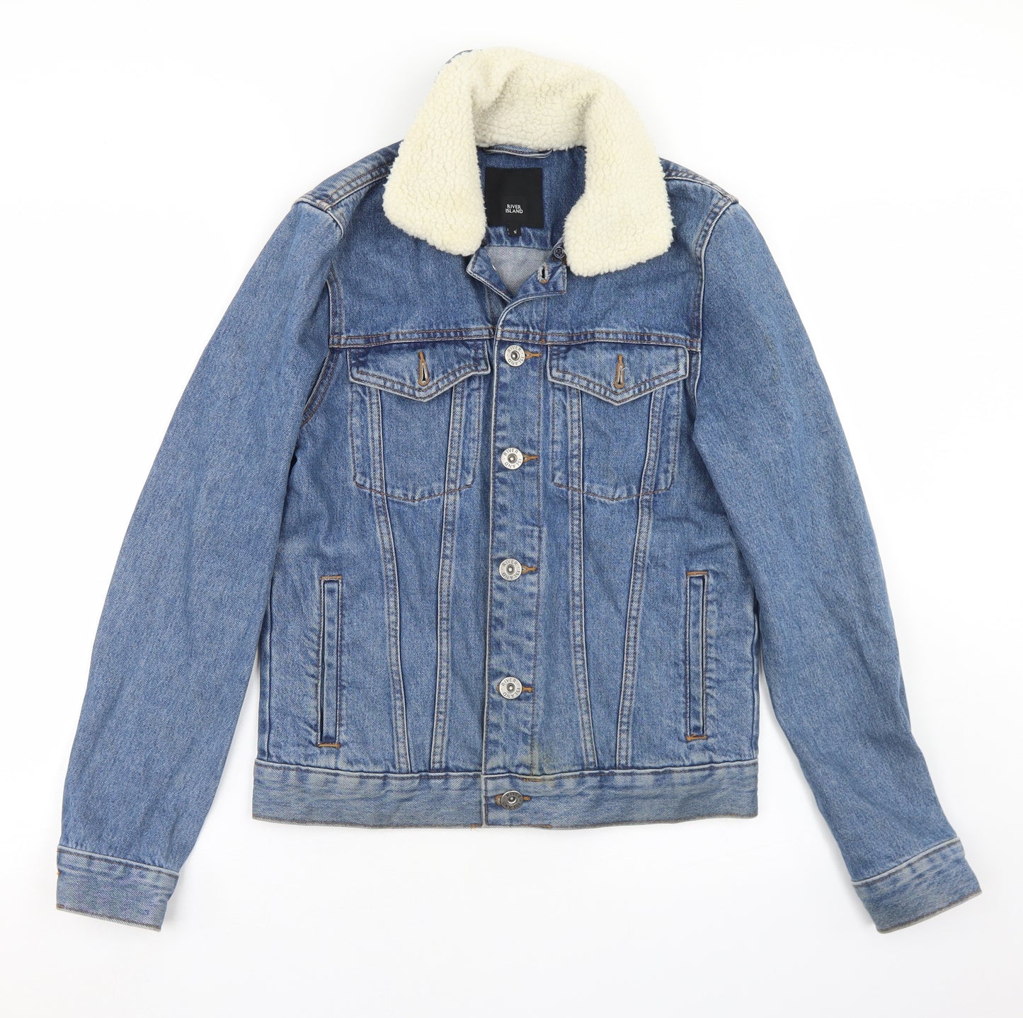 River Island Mens Blue   Jacket  Size S  Button