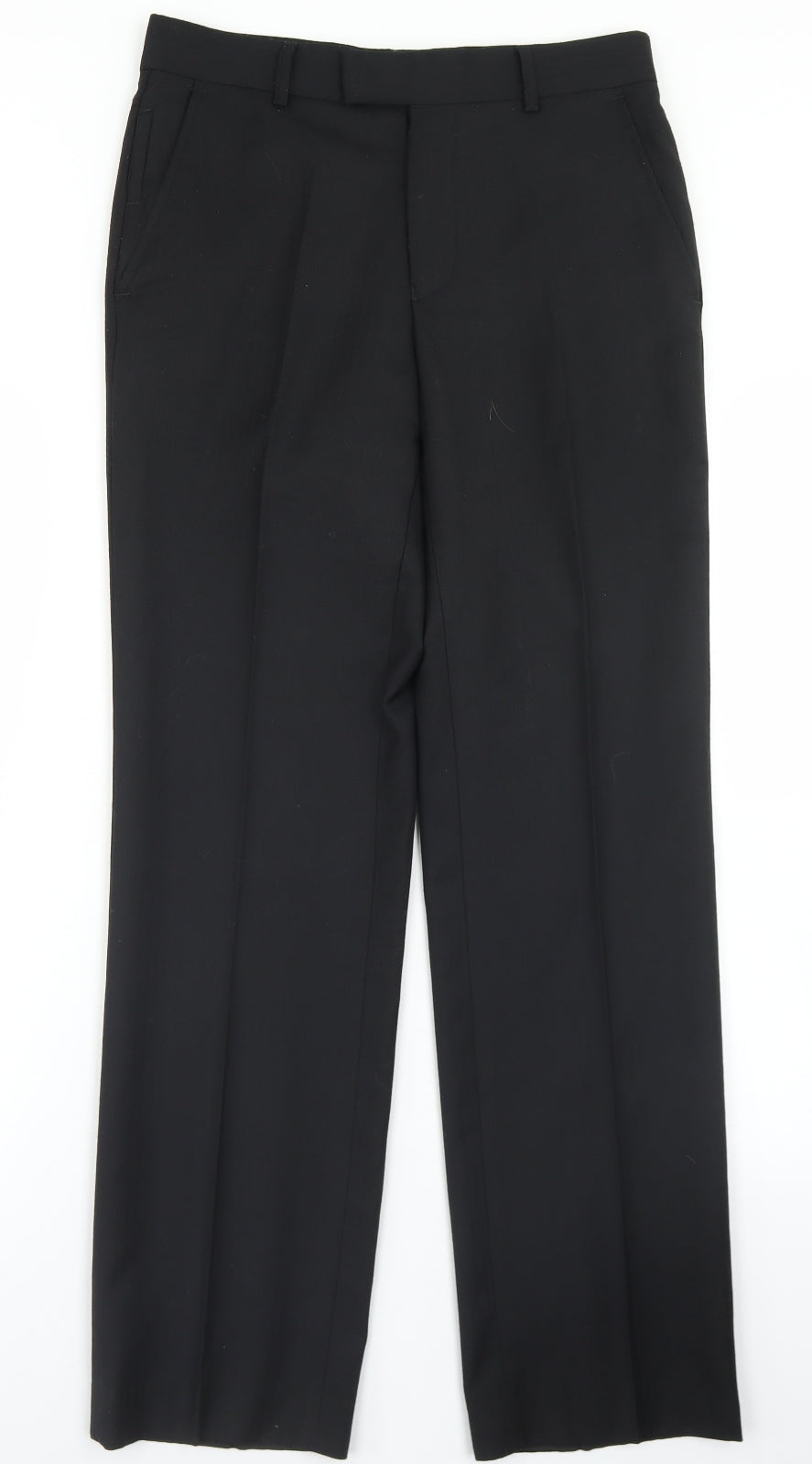 Jasper Conran Mens Black  Polyester Dress Pants Trousers Size 30 in L30 in Regular Hook & Eye