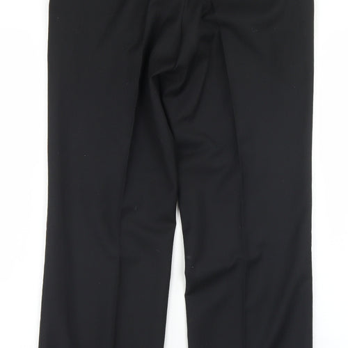 Jasper Conran Mens Black  Polyester Dress Pants Trousers Size 30 in L30 in Regular Hook & Eye