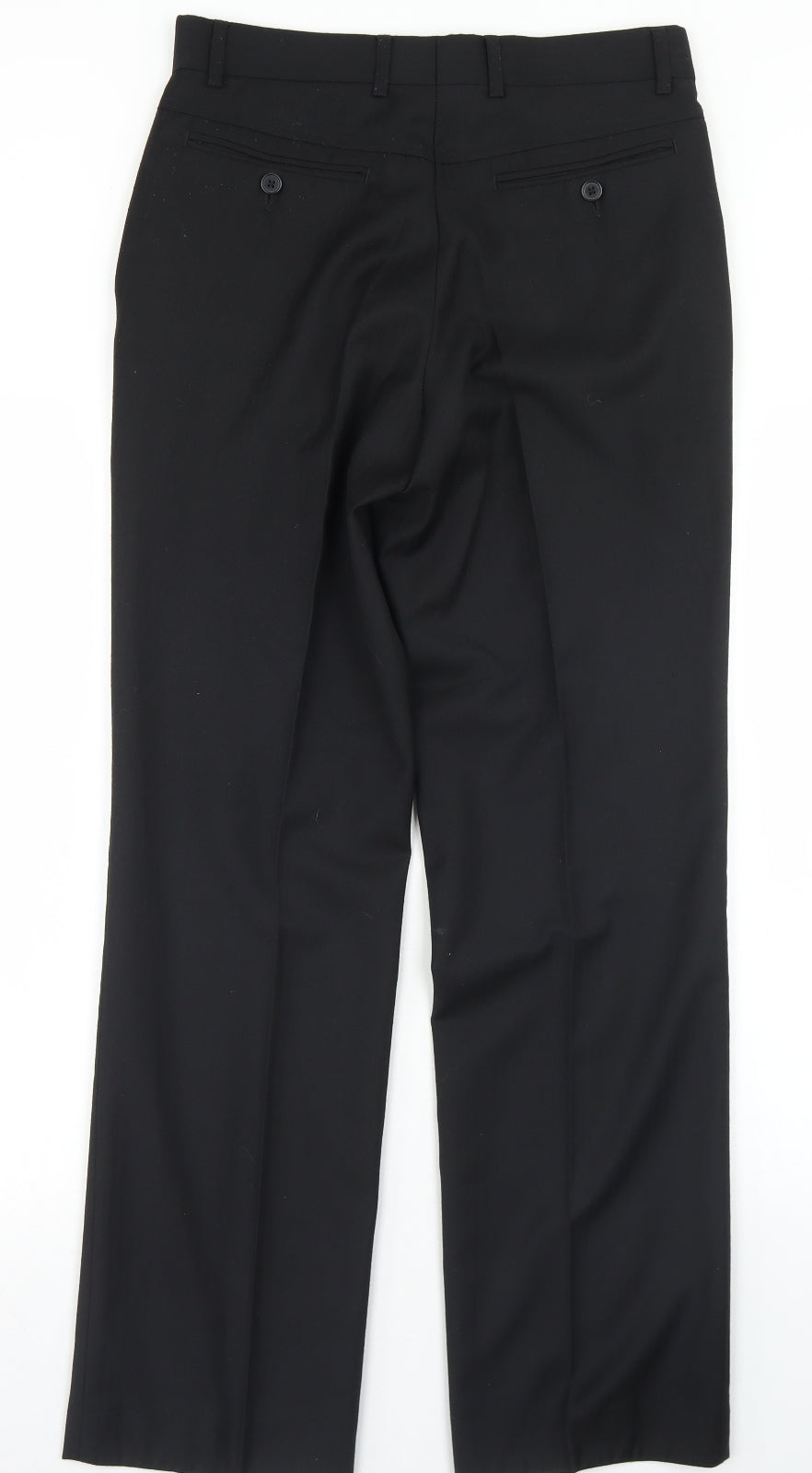 Jasper Conran Mens Black  Polyester Dress Pants Trousers Size 30 in L30 in Regular Hook & Eye