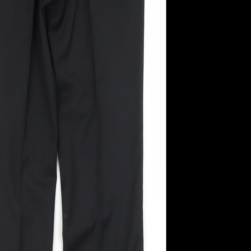 Jasper Conran Mens Black  Polyester Dress Pants Trousers Size 30 in L30 in Regular Hook & Eye