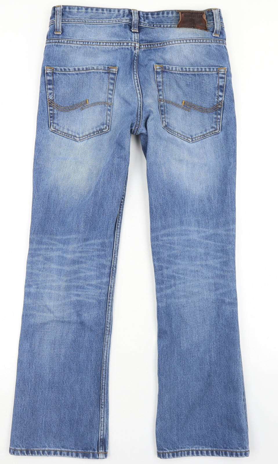 JACK & JONES Mens Blue  Cotton Bootcut Jeans Size 30 in L28 in Regular Button
