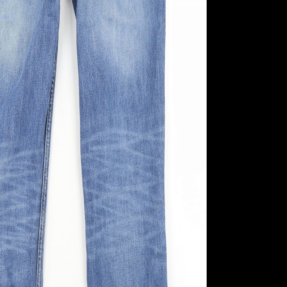 JACK & JONES Mens Blue  Cotton Bootcut Jeans Size 30 in L28 in Regular Button