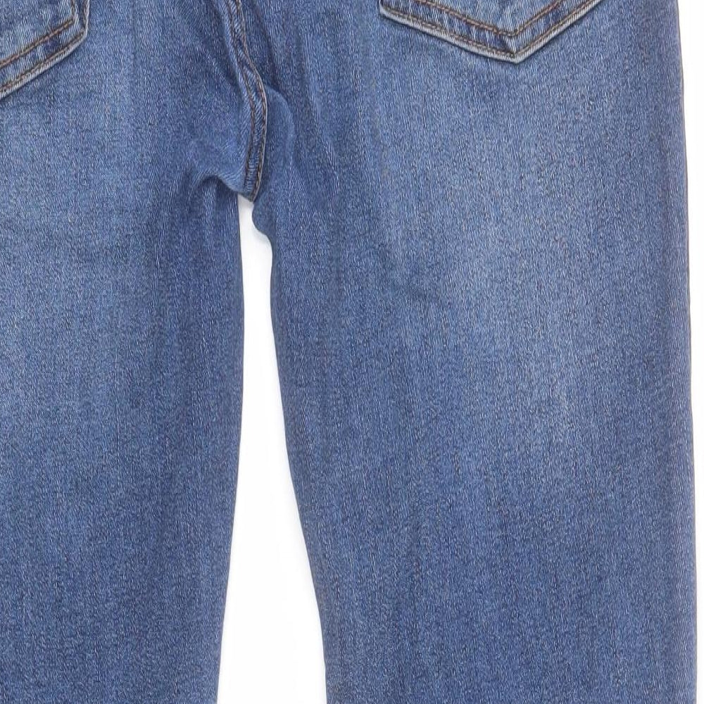 Topman Mens Blue  Cotton Skinny Jeans Size 36 L29 in Regular Button - 'Spray on'