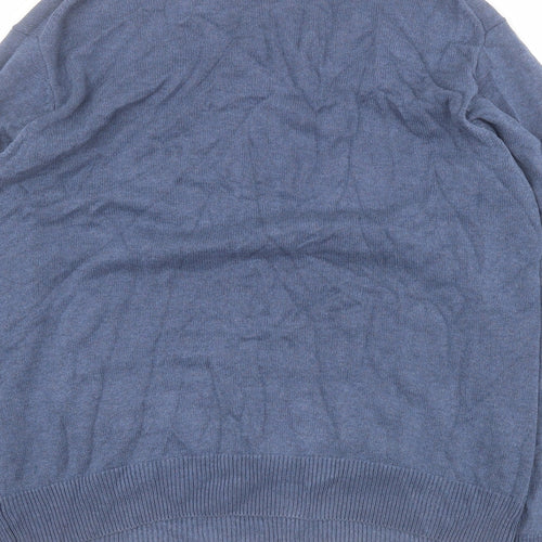 GANT Mens Blue Round Neck  Cotton Pullover Jumper Size L