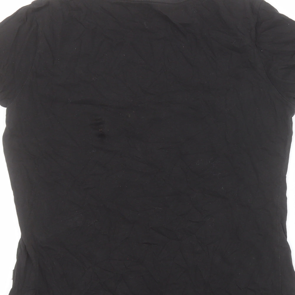 PUMA Womens Black  100% Cotton Basic T-Shirt Size 12 Round Neck