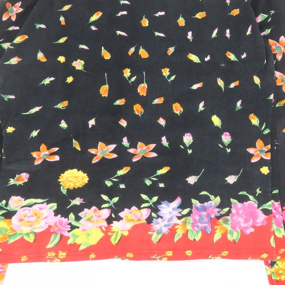 Uttam London Womens Multicoloured Floral Cotton Basic T-Shirt Size S V-Neck - S / M