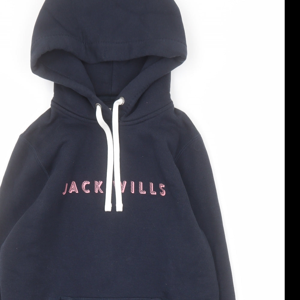 Jack Wills Womens Blue  Cotton Pullover Hoodie Size 10  Pullover