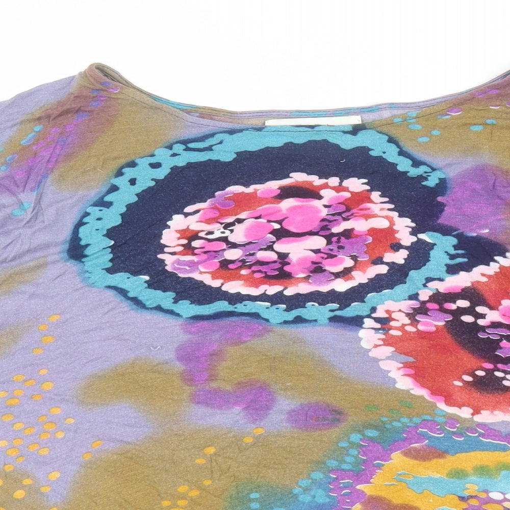 Zara Womens Multicoloured  100% Cotton Basic T-Shirt Size L Round Neck