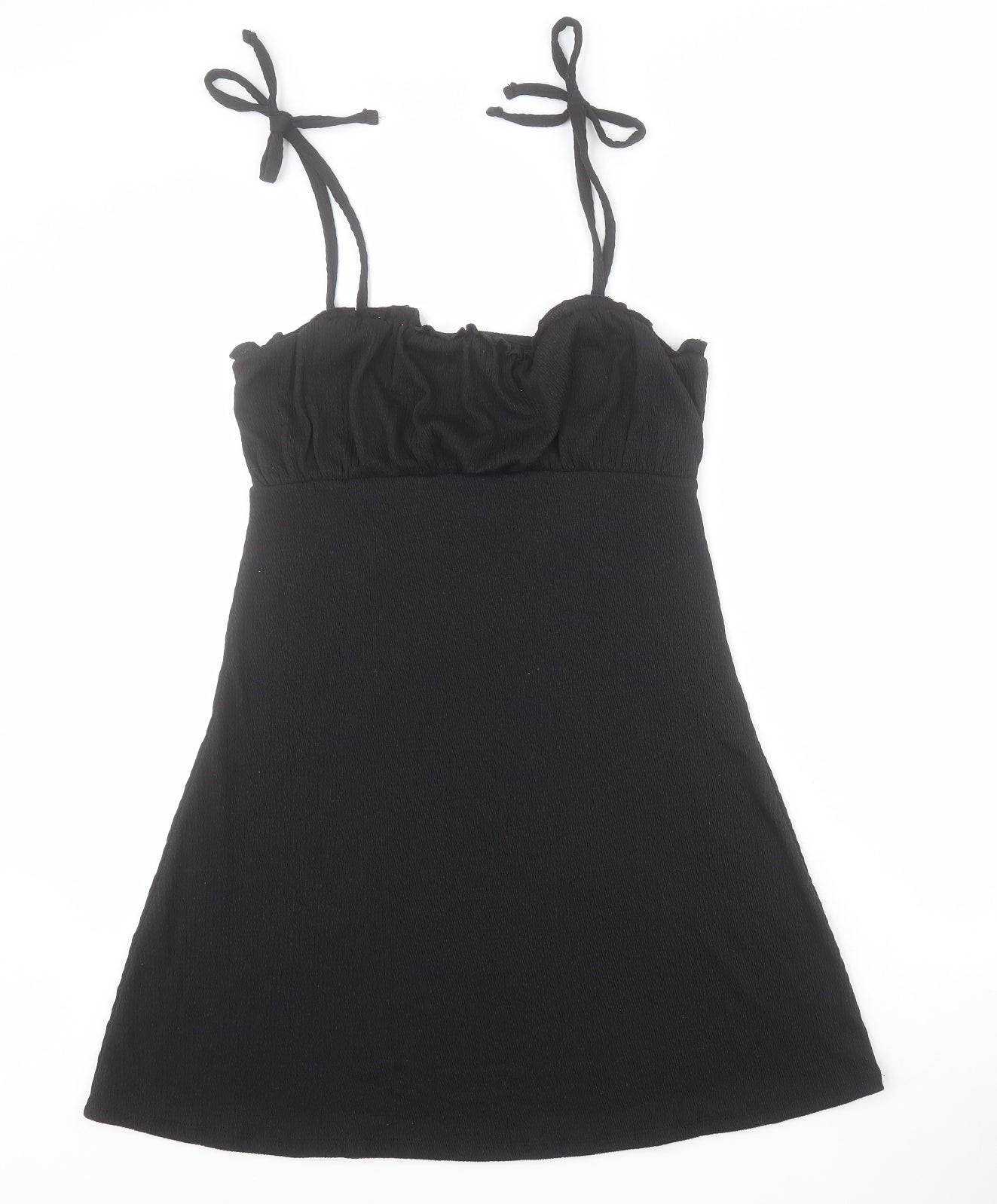 H&M Womens Black  Polyester Mini  Size S  Round Neck Pullover