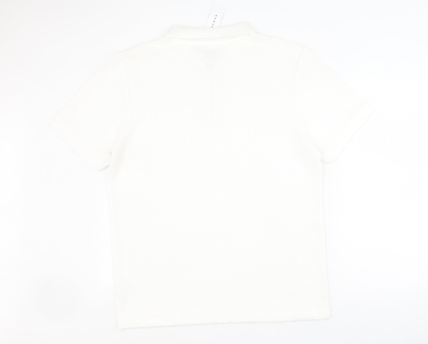 Topman Mens White  Cotton  Polo Size XL Collared Zip
