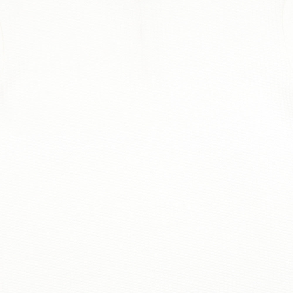 Topman Mens White  Cotton  Polo Size XL Collared Zip