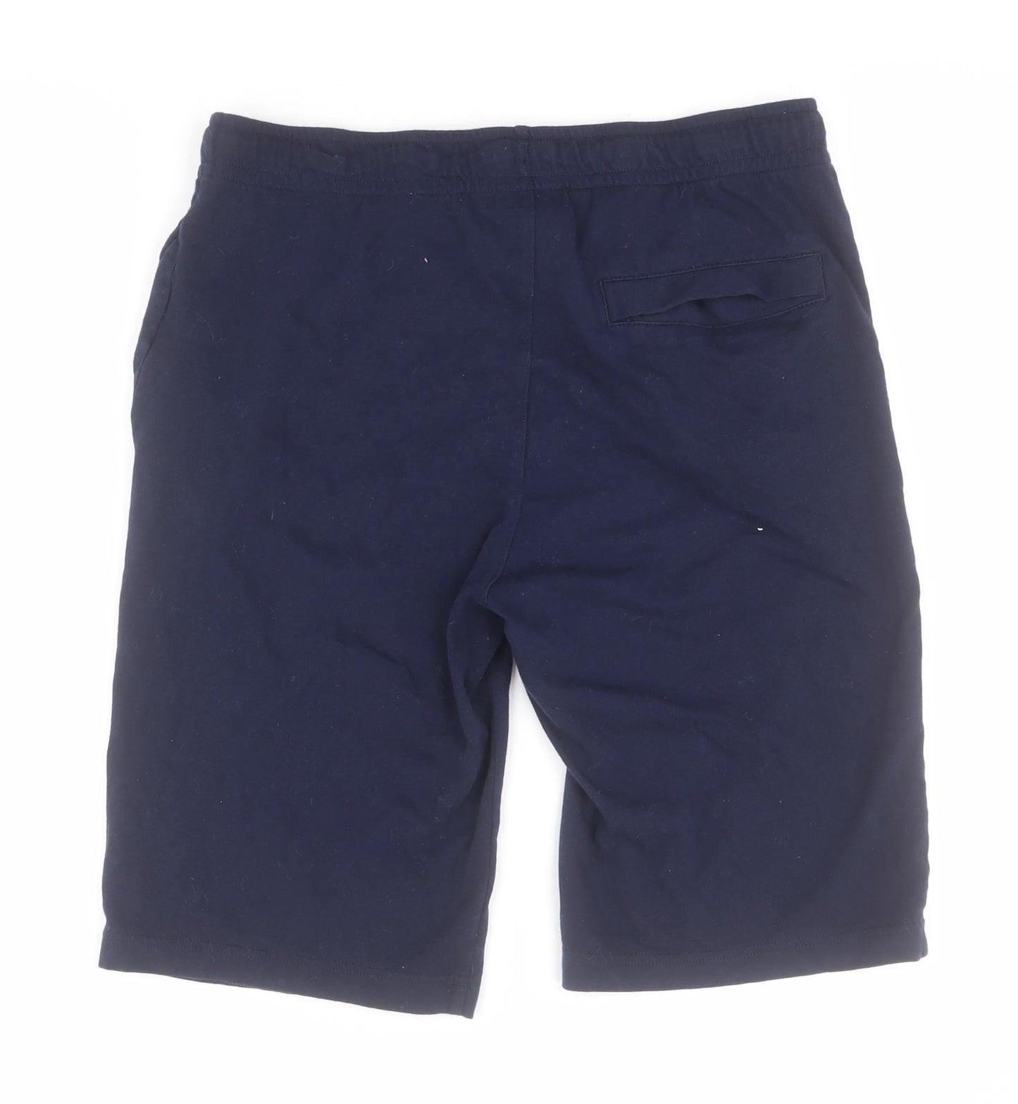 Nike Mens Blue  Cotton Sweat Shorts Size M L12 in Regular Drawstring