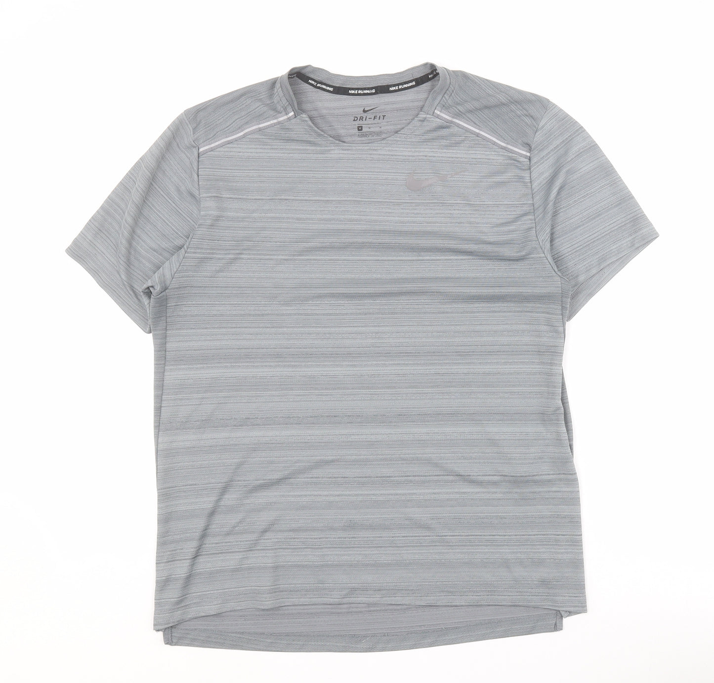 Nike Womens Grey  Polyester Basic T-Shirt Size M Round Neck