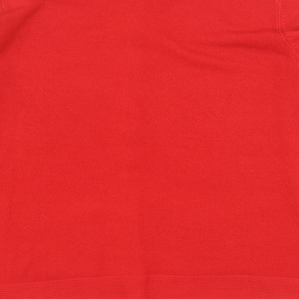 Eureco Womens Red Round Neck  Acrylic Cardigan Jumper Size 20