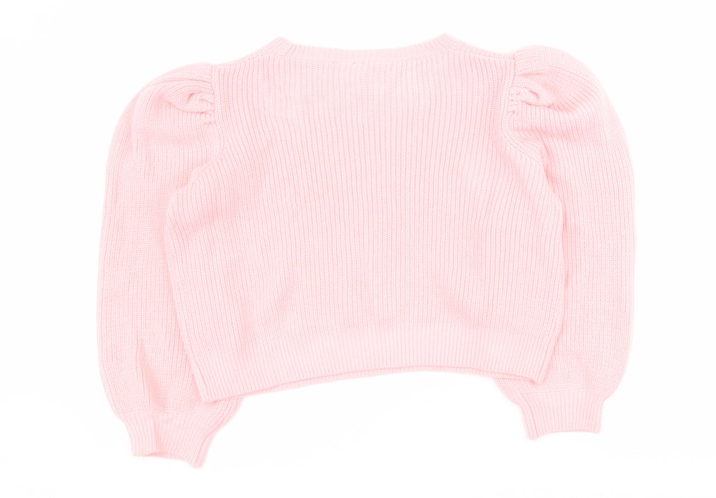 H&M Womens Pink Round Neck  Acrylic Pullover Jumper Size M
