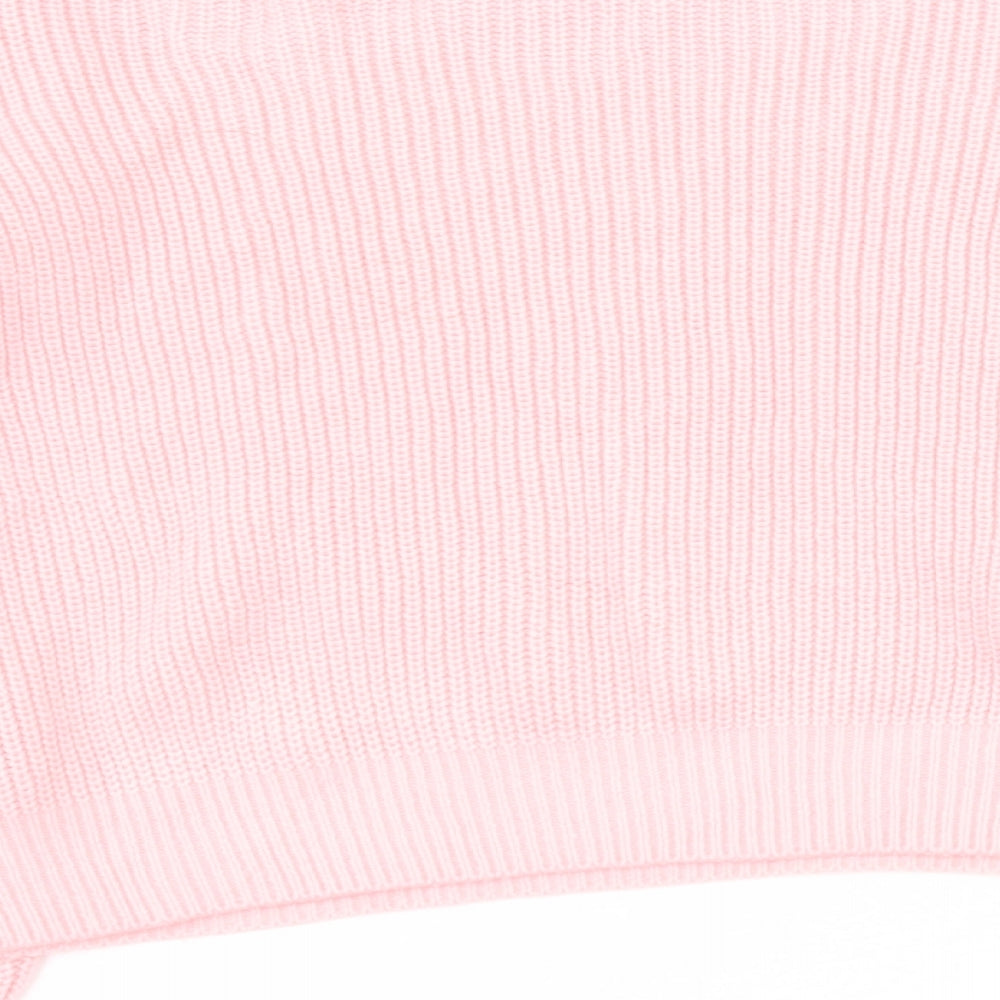 H&M Womens Pink Round Neck  Acrylic Pullover Jumper Size M