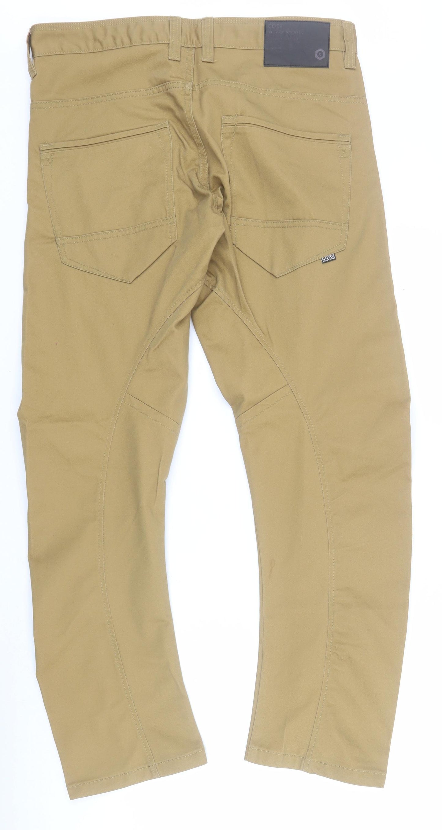 JACK & JONES Mens Brown  Cotton Chino Trousers Size 34 L31 in Regular Button
