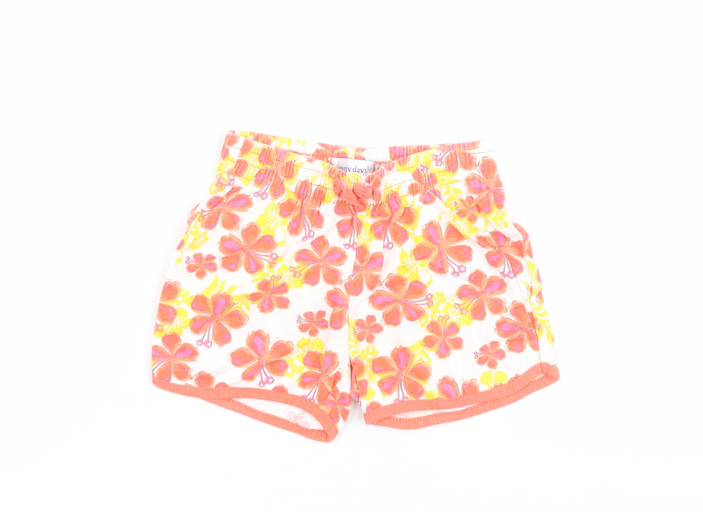 Early Days Baby Orange Floral 100% Cotton Sweatpants Trousers Size 18-24 Months  Pullover - Shorts
