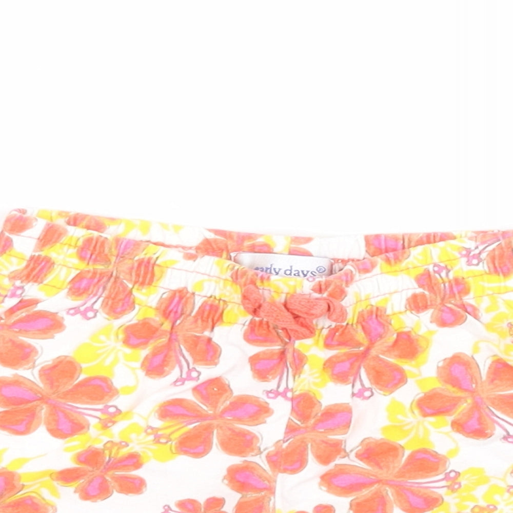 Early Days Baby Orange Floral 100% Cotton Sweatpants Trousers Size 18-24 Months  Pullover - Shorts