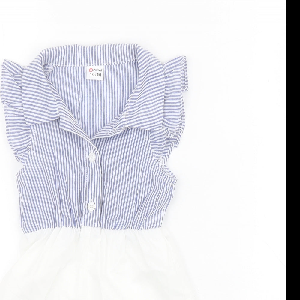 Patpat Baby White Striped Polyester Romper Outfit/Set Size 18-24 Months  Button