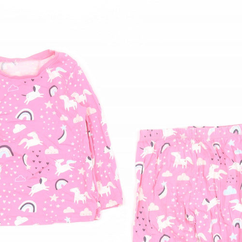 George Baby Pink Solid Cotton Babydoll Pyjama Set Size 18-24 Months  Pullover