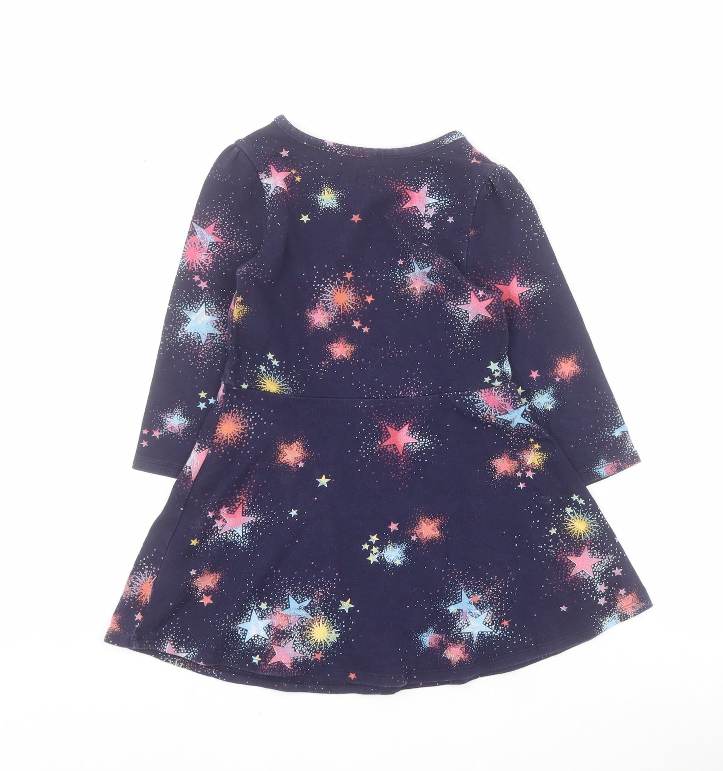 Gap Girls Blue  Cotton Jumper Dress  Size 4 Years  Round Neck Pullover - Star