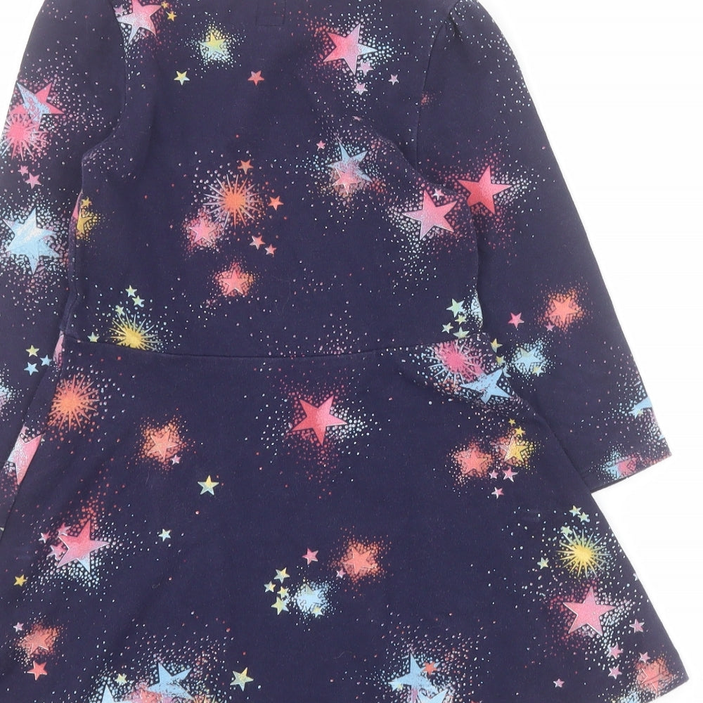 Gap Girls Blue  Cotton Jumper Dress  Size 4 Years  Round Neck Pullover - Star