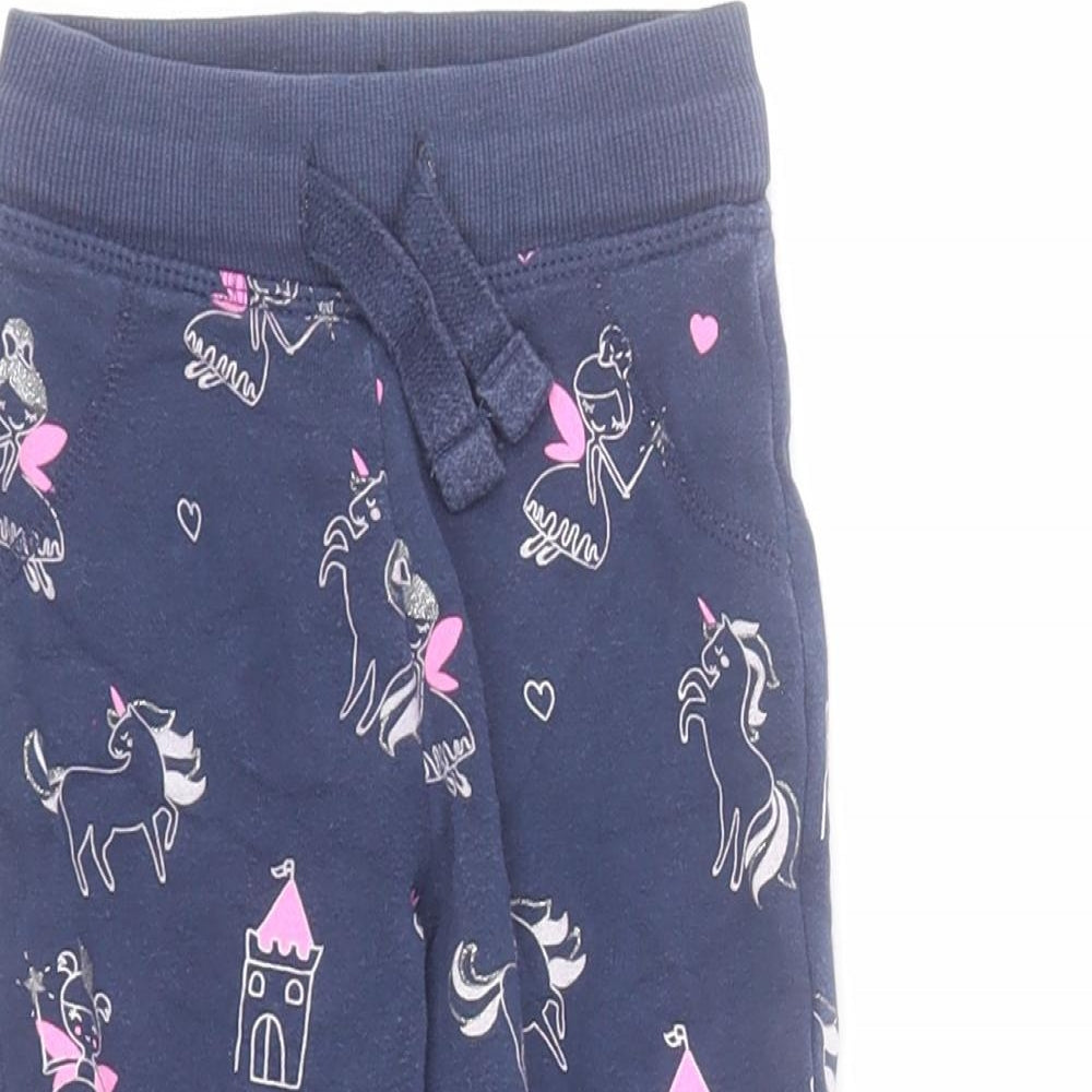 Dunnes Baby Blue  Cotton Jogger Trousers Size 12-18 Months  Drawstring - Fairy